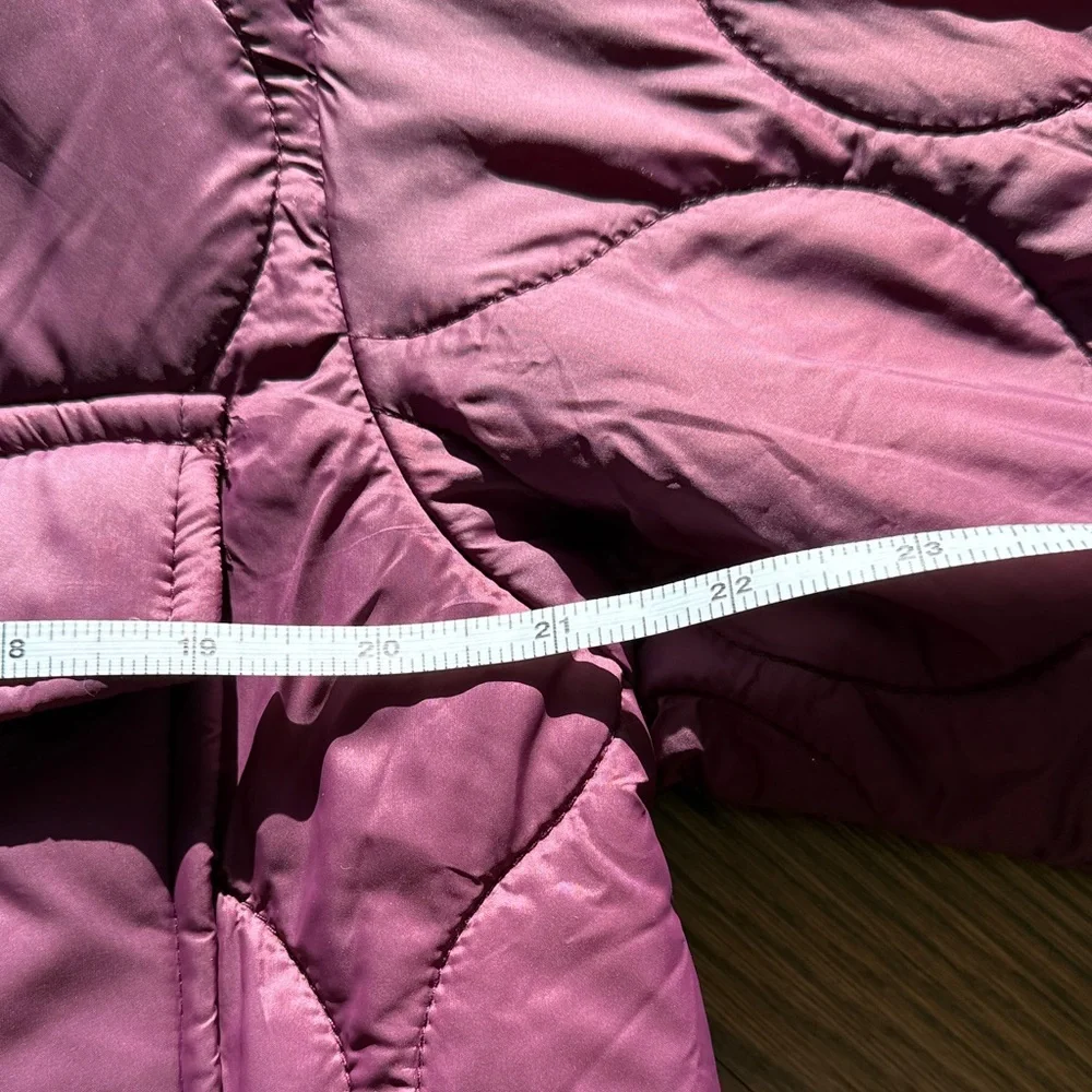 Plum Quilted Jacket with Front Pockets - Picture 10 of 12